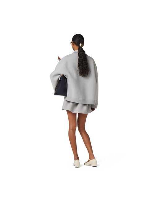 Miu Miu Gray Padded Cotton Fleece Miniskirt