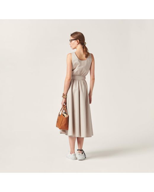 MiuMiu Panama cotton dress ミュウミュウ ドレス ワンピース Miu Miu Panama Cotton Dress in Natural | Lyst