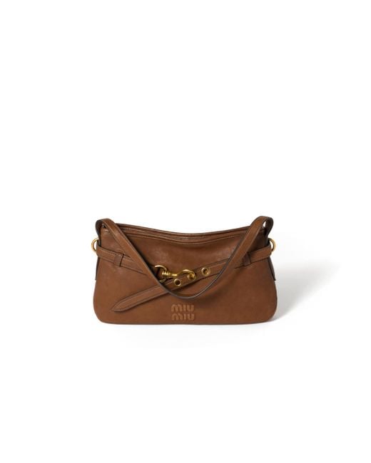 Miu Miu Brown Aventure Nappa Leather Bag
