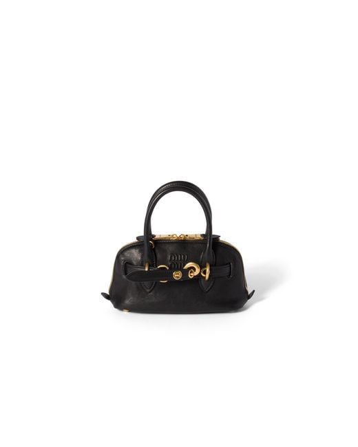 Miu Miu Black Aventure Mini Nappa Leather Bag