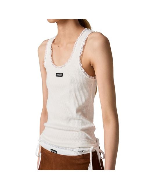 Miu Miu White Cotton Top