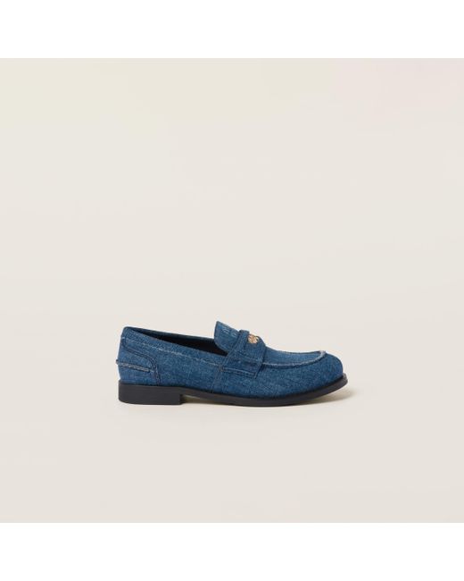 Miu Miu Blue Loafers