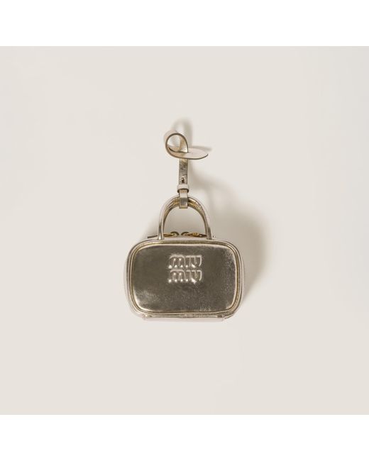 Miu Miu Natural Beau Laminated Leather Micro Bag