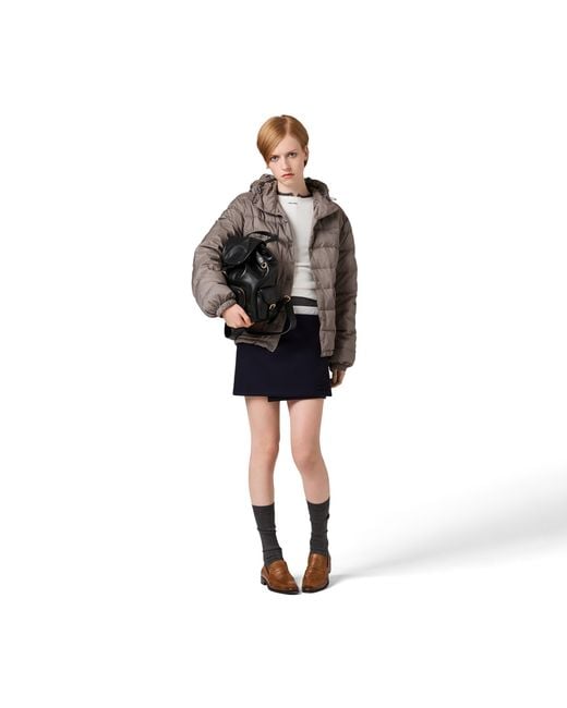 Miu Miu Brown Technical Pongé Down Jacket