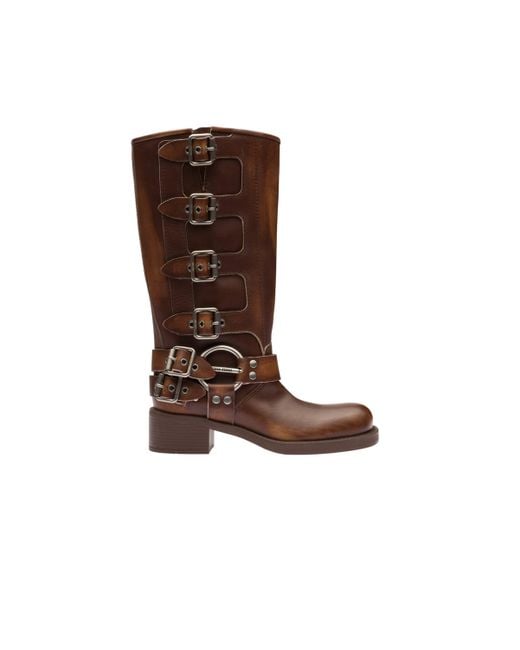 Miu Miu Brown Leather Boots