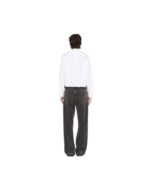 Miu Miu White Cropped Poplin Shirt