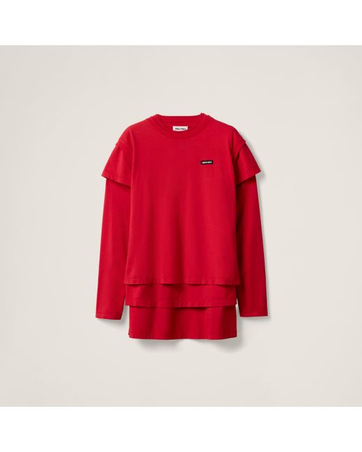 MiuMiu Set of 3 Jersey T-shirts 関税込 Miu Miu Jersey T-shirts (set Of three) | Black | FARFETCH