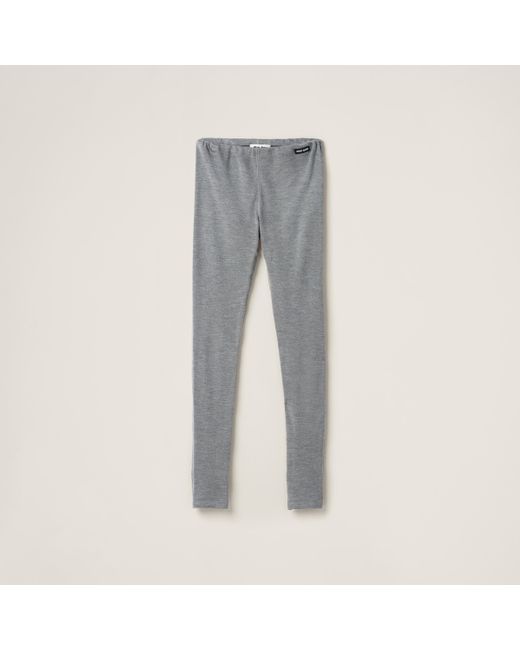 Miu Miu Gray Silk Jersey Pants