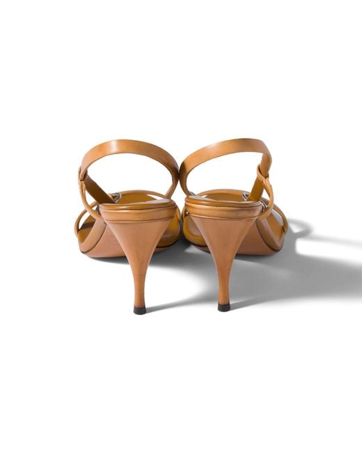 Miu Miu Metallic Leather Sandals