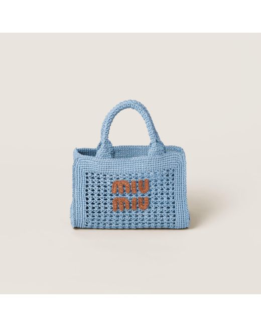 Miu Miu Blue Crochet Handbag