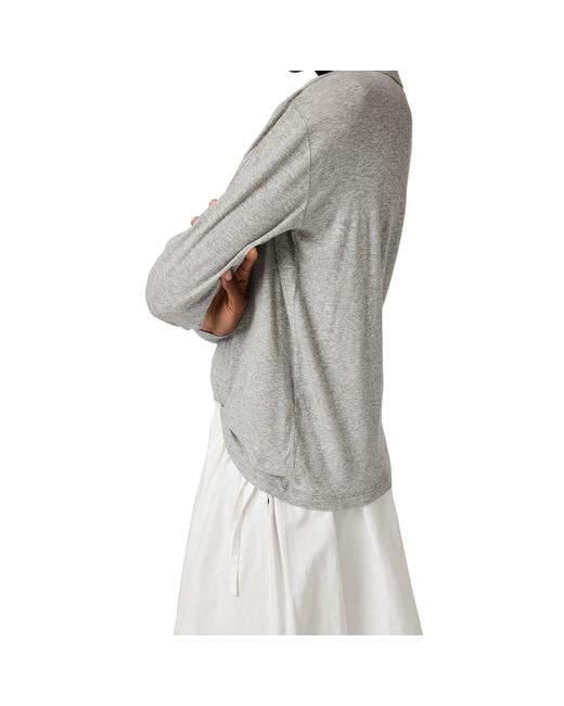 Miu Miu Gray Ribbed Jersey Polo Shirt