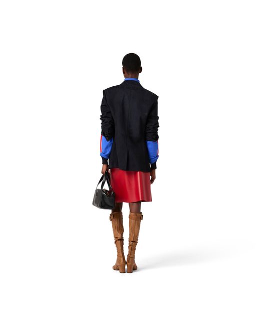 Miu Miu Blue Waxed Suede Leather Jacket