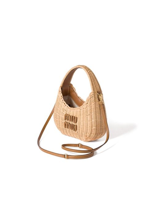 Miu Miu Metallic Wander Wicker Handbag