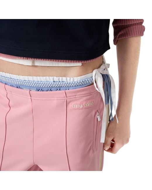 Miu Miu Pink Technical Fabric Pants