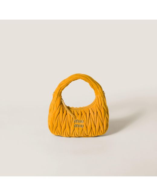 Miu Miu Metallic Wander Matelassé Suede Bag