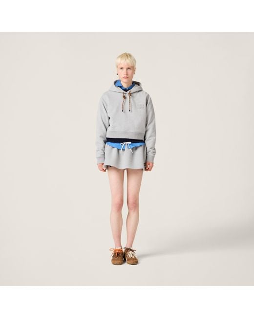Miu Miu Gray Cotton Fleece Sweatshirt