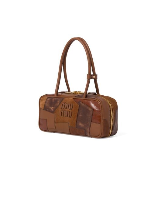 Miu Miu Brown Arcadie Leather Patchwork Bag