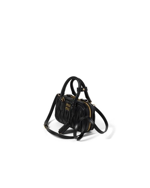 Miu Miu Black Arcadie Matelassé Nappa Leather Mini-Bag