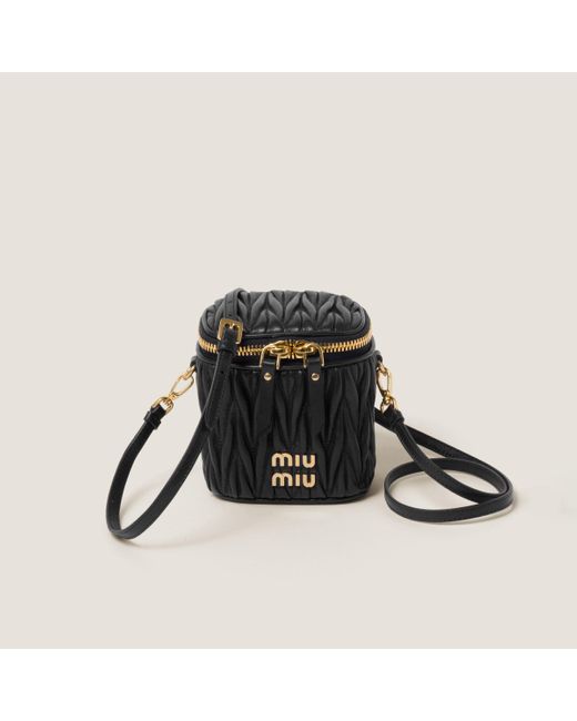 Miu Miu Black Matelassé Nappa Leather Micro Bag