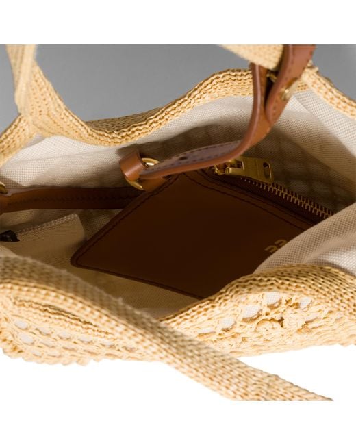 Miu Miu Metallic Ivy Raffia Crochet Handbag