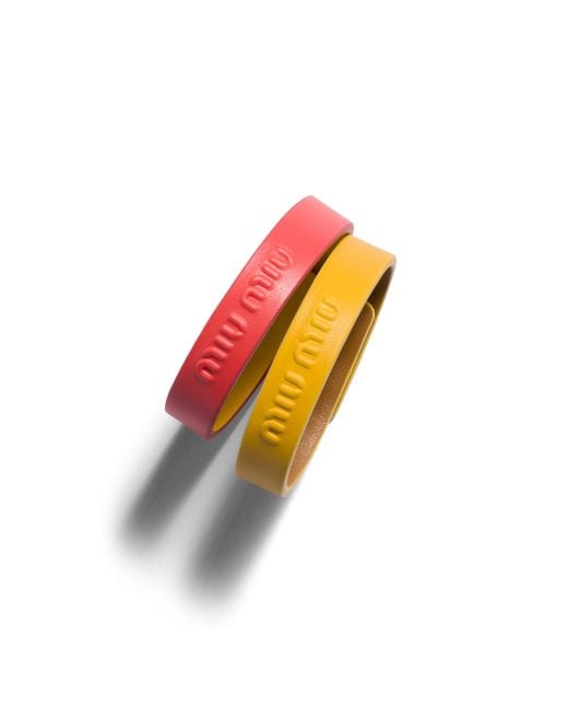 Miu Miu Yellow Leather Bracelets