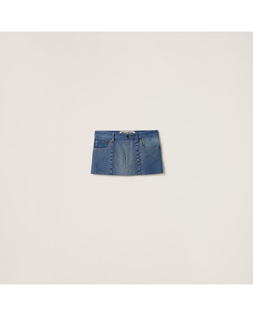 Miu Miu Blue Denim Miniskirt