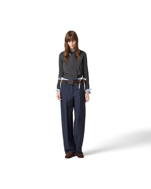 Miu Miu Blue Stretch Wool Pants