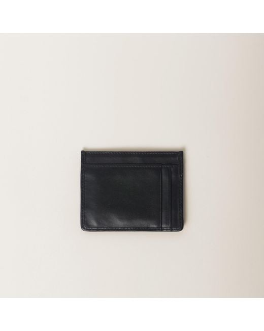 Miu Miu Black Matelassé Nappa Leather Card Holder