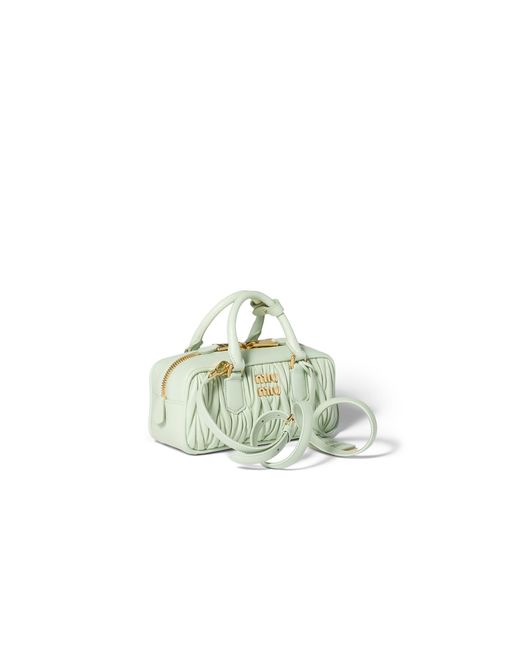 Miu Miu Green Arcadie Matelassé Nappa Leather Bag