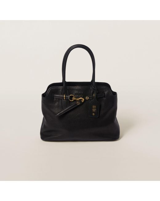 Miu Miu Black Aventure Nappa Leather Bag