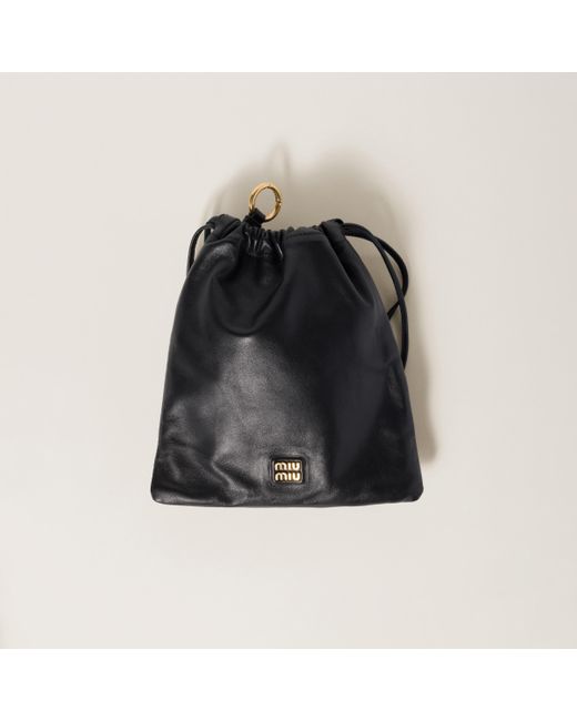 Miu Miu Black Nappa Leather Pouch