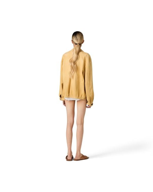 Miu Miu Natural Waxed Suede Blouson Jacket