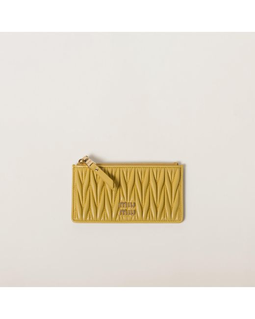Miu Miu Metallic Matelassé Nappa Leather Envelope Wallet
