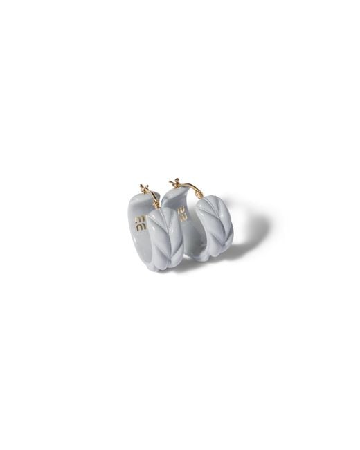 Miu Miu White Matelassé Earrings