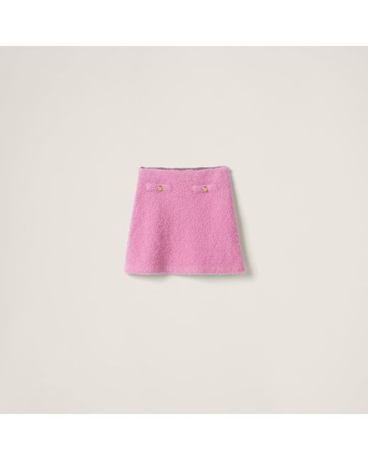 Miu Miu Pink Cashmere And Silk Skirt