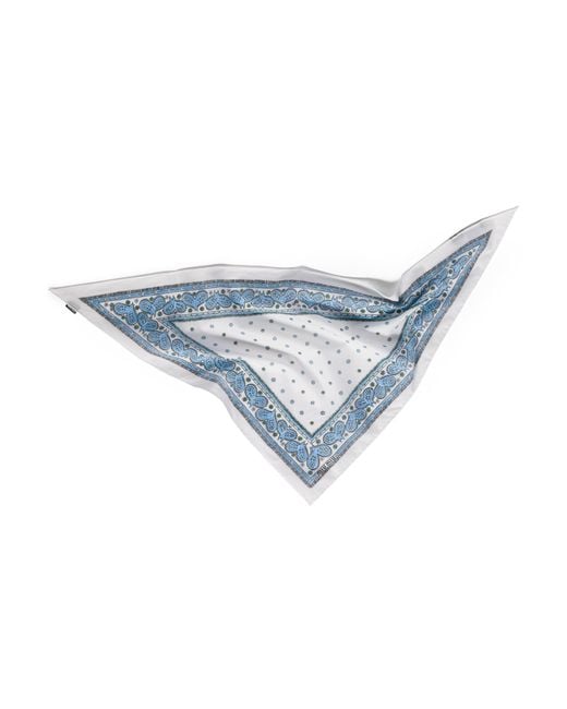 Miu Miu Blue Printed Twill Scarf