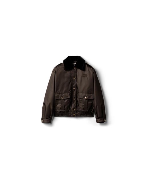 Miu Miu Black Technical Gazar Blouson Jacket