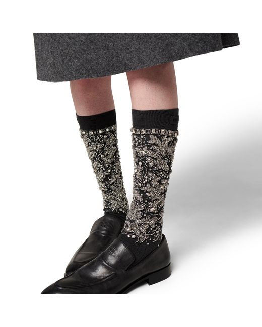 Miu Miu Black Silk Socks