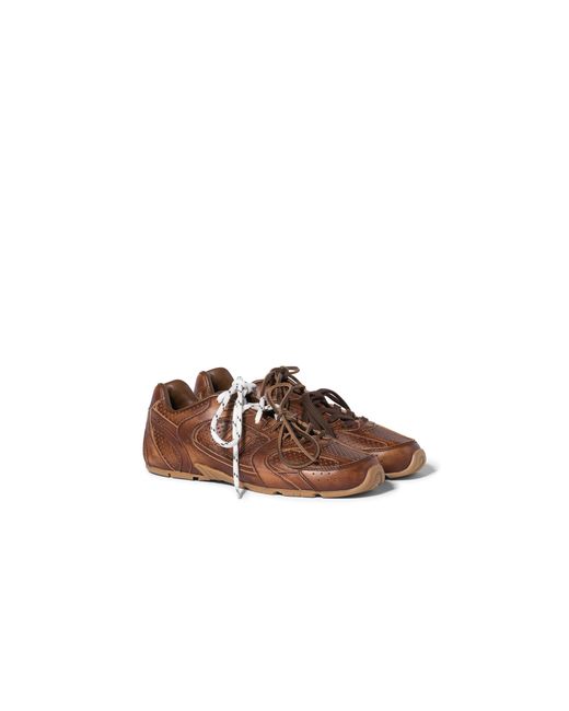 Miu Miu Brown New Balance X 530 Sl Deco' Leather Sneakers