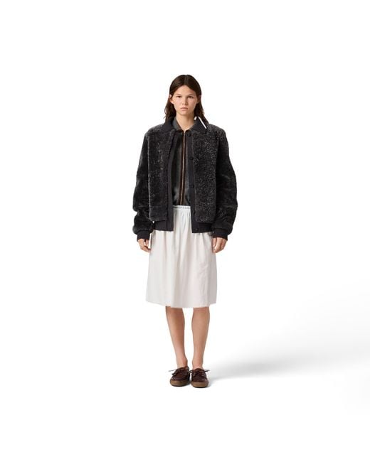 Miu Miu Black Shearling And Knit Blouson Jacket