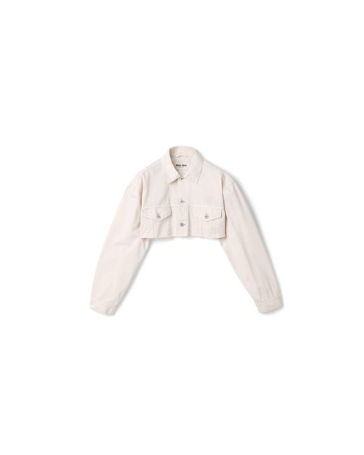 Miu Miu Natural Cropped Denim Jacket