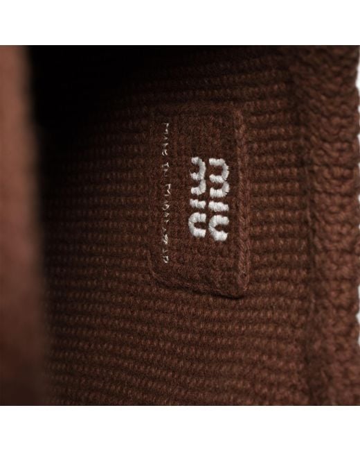 Miu Miu Brown Ivy Crochet Handbag