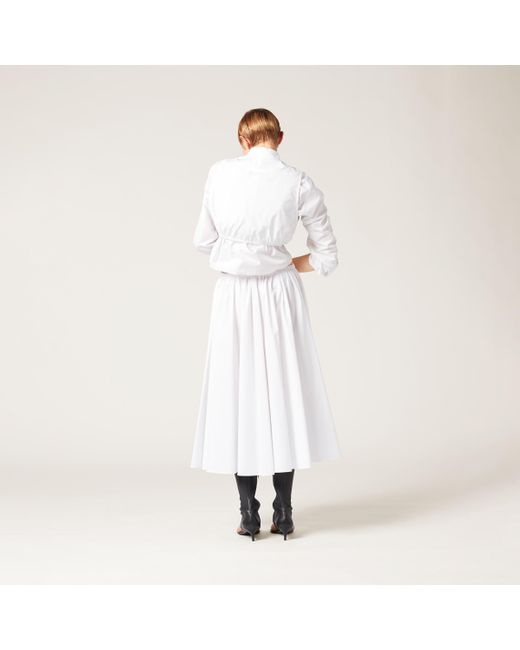 Miu Miu White Long Poplin Skirt