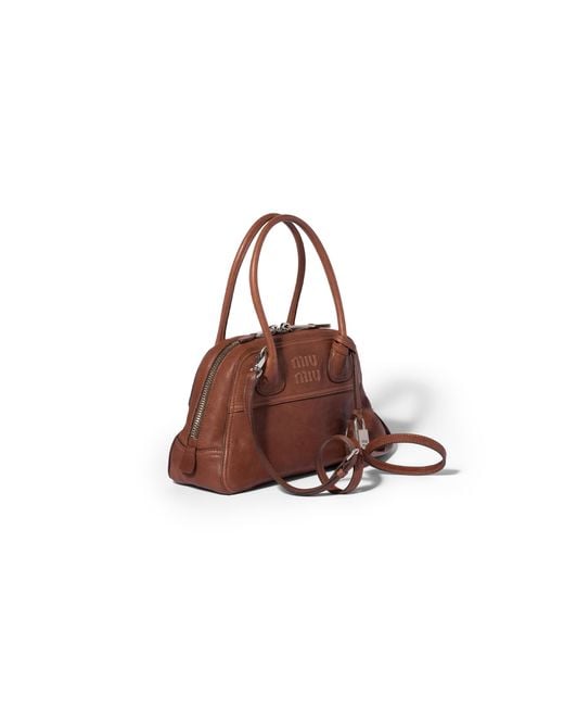Miu Miu Brown Vivant Nappa Leather Bag