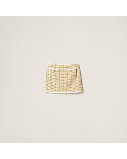 Miu Miu Natural Bouclé Miniskirt
