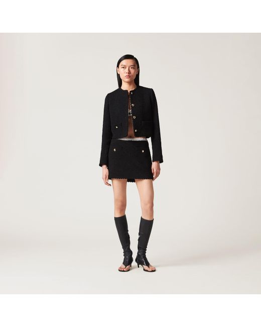Miu Miu Black Bouclé Miniskirt