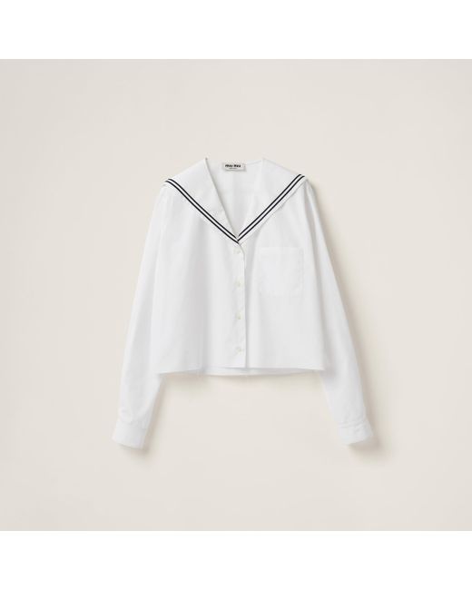 Miu Miu White Sailor Poplin Shirt