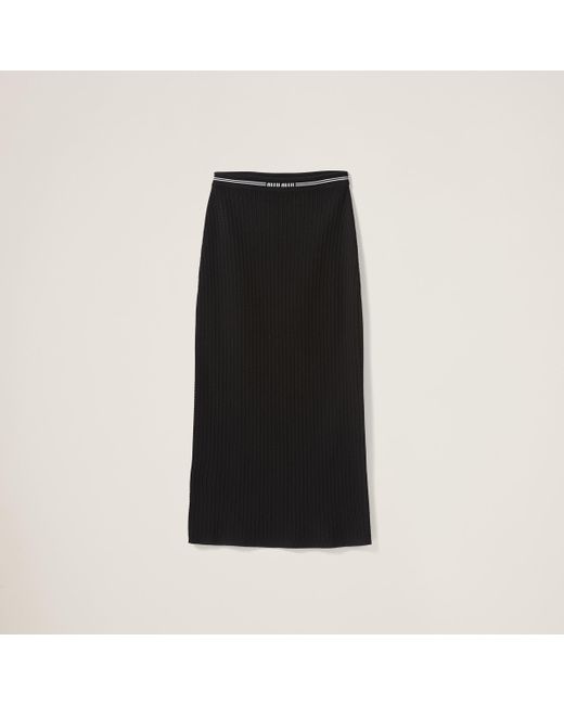 Miu Miu Black Viscose Skirt