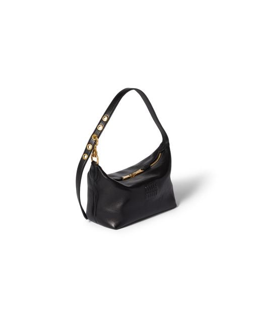 Miu Miu Black Spirit Nappa Leather Bag