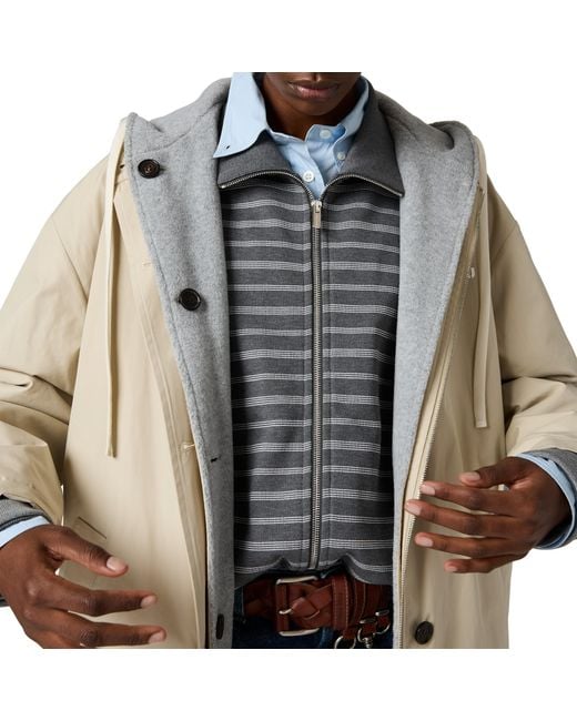 Miu Miu Natural Single-Breasted Panama Cotton And Fleece Caban Jacket